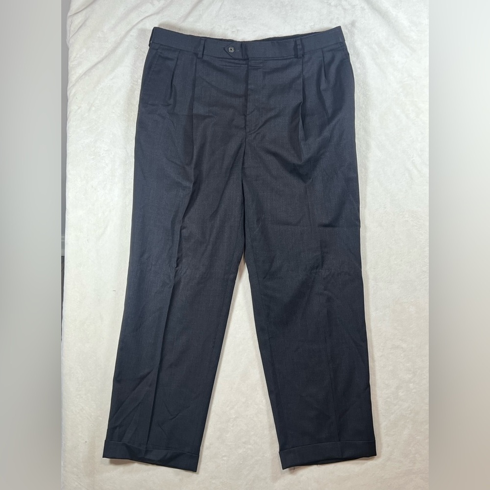 Brooks Brothers 41W 29L 1818 Madison Black Wool Dress Pants C13
